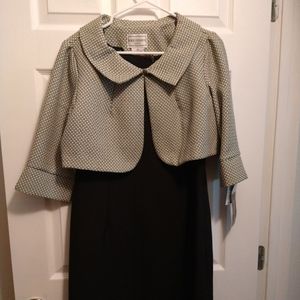 Black dress with short overcoat